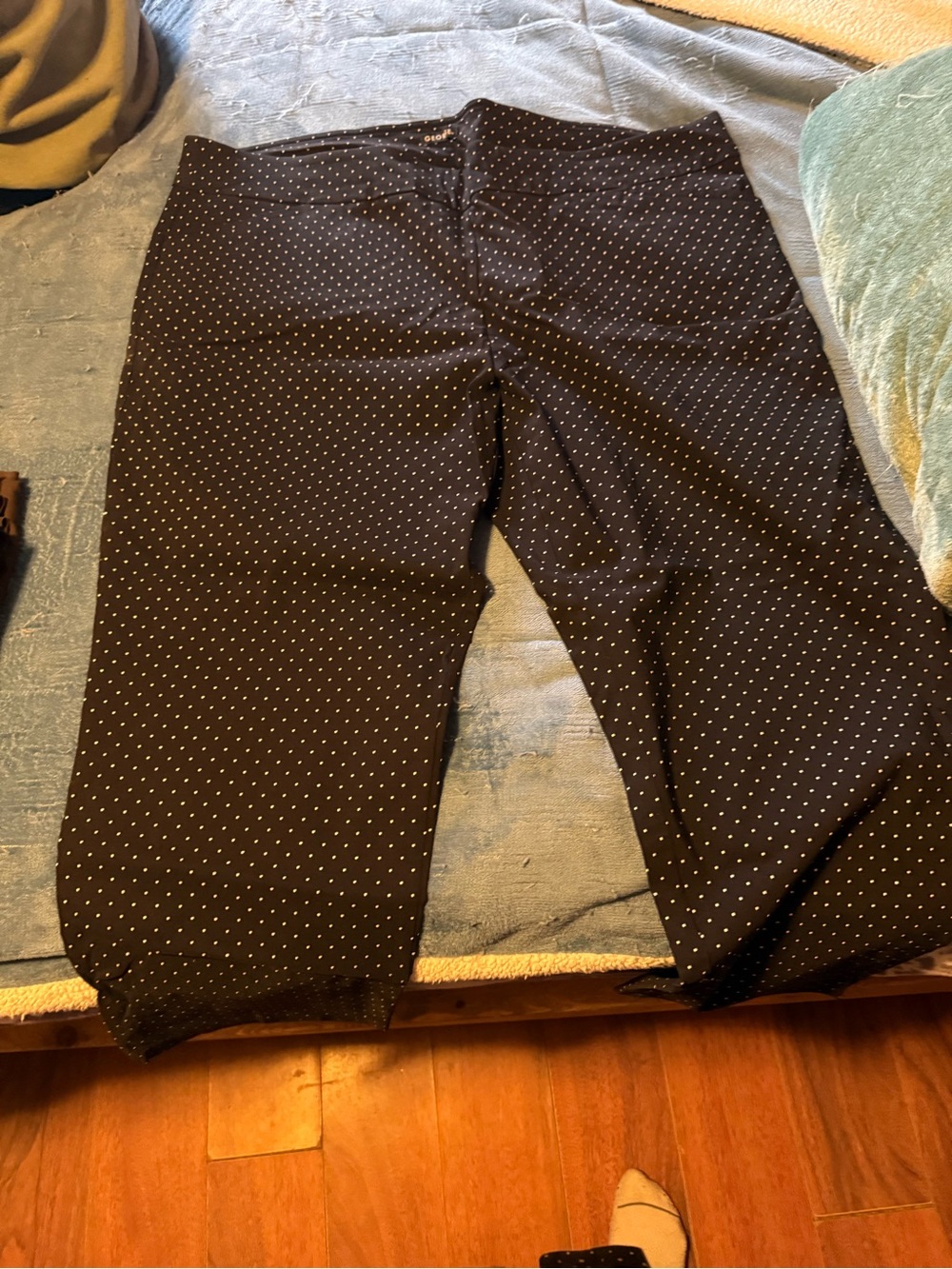 George Black Pants with White Polka Dots